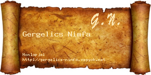 Gergelics Nimfa névjegykártya
